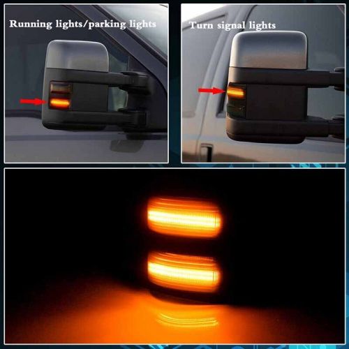 2*led switchback white/amber flowing side mirror lights for 08~16 ford f250 f350