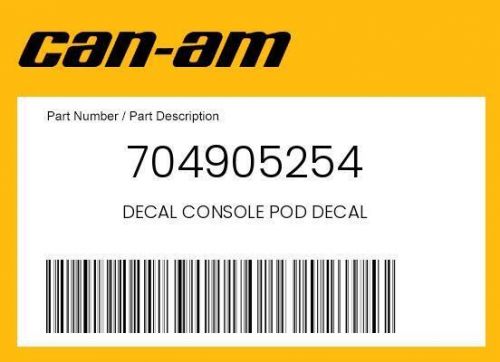 New genuine oem can-am decal console pod decal - 704905254