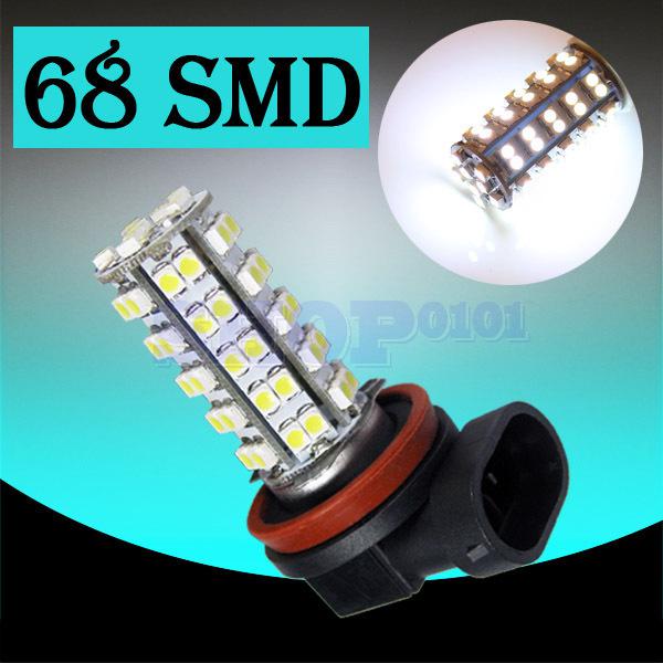 H11 pure white 68 smd fog driving tail signal led car light bulb lamp