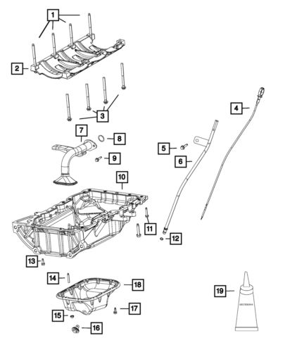 Genuine mopar engine oil level indicator 68325245aa