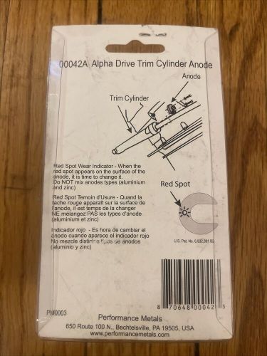 Performance metal alpha trim cylinder anode fits mercury oem# 806189t1