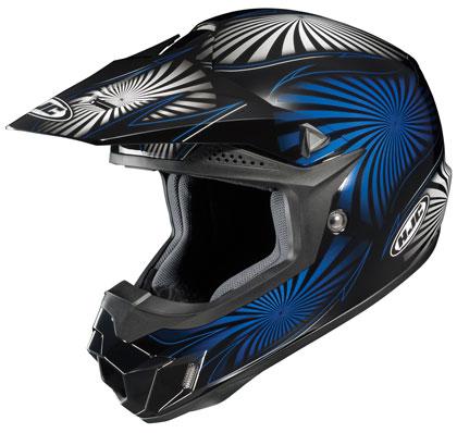 Hjc clx6 cl-x6 whirl adult mx helmet black white blue