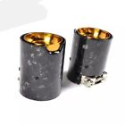 2pcs glossy forge carbon golden m performance exhaust tip for bmw m2 m3 m4 m5 m6