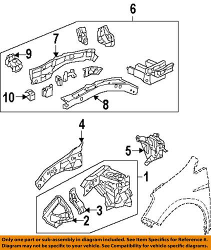 Honda oem 60713shja00zz fender-upper rail