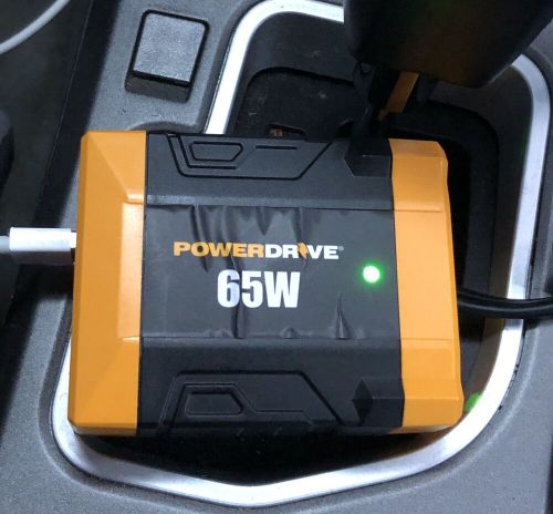 Powerdrive 65w slim power inverter w/ 3-prong ac outlet, usb, usb-c (pwd65)