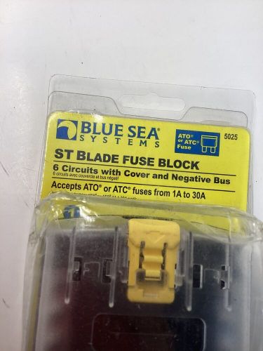 Blue sea 5025 st blade dc fuse block 6 circuits negative bus marine boat