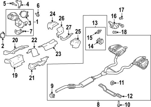 Genuine land-rover exhaust muffler clamp lr172968