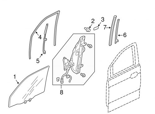 Genuine honda sash channel 72270-s9v-a01