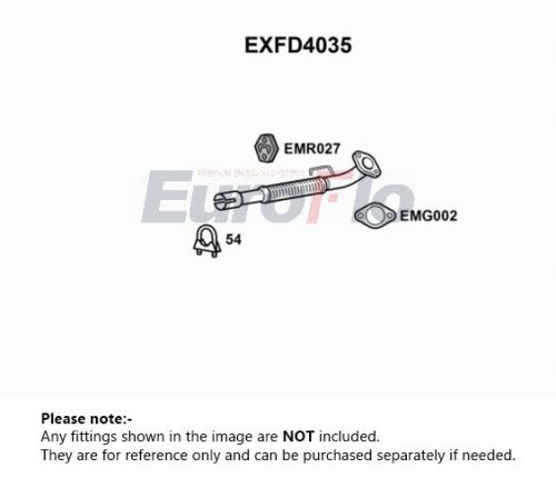 Exhaust pipe fits ford fusion tdci 1.4d centre 02 to 12 euroflo 1201310 quality