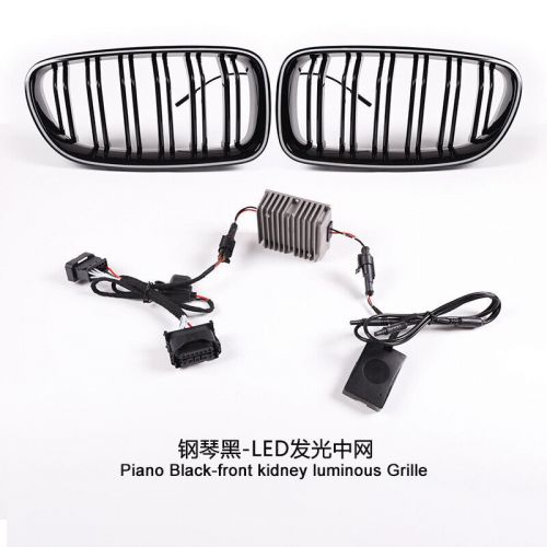 Fits for bwm 5 series 2010-2017 f10 f11 piano black-front kidney luminous grille