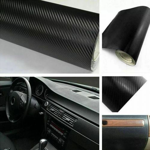 60cm x 2m 3d matte black carbon fibre fiber vinyl car wrap tape air release film