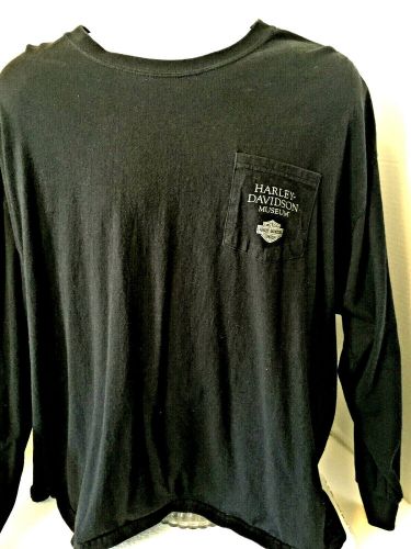 Harley davidson museum tee shirt black 2xl ls euc