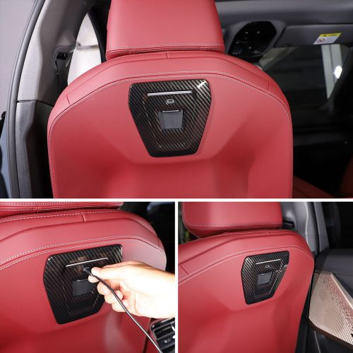 Abs carbon fiber seat back panel trim cover for bmw 5 series 2024-2025-