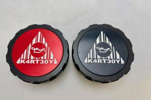 Kartboy oil cap v2 - anodized aluminum center w/laser engraved fits subaru