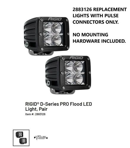 Polaris oem pair of rigid® d-series pro flood led lights w/ no hardware-2883126