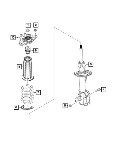 Genuine mopar suspension shock absorber left 68359649aa