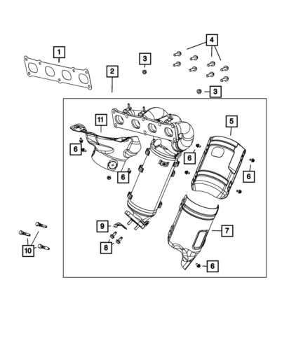 Genuine mopar exhaust shield upper rear 68197575aa