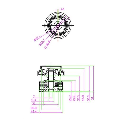 Water pump internal rotor for motor electric water pump 161a0-39015 1615650-