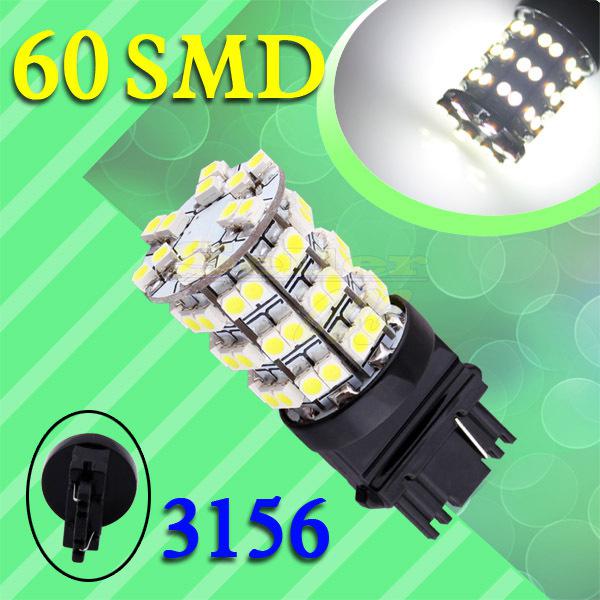 T25 3156 3056 pure white 60 smd 3528 stop tail turn 60 led car light bulb lamp