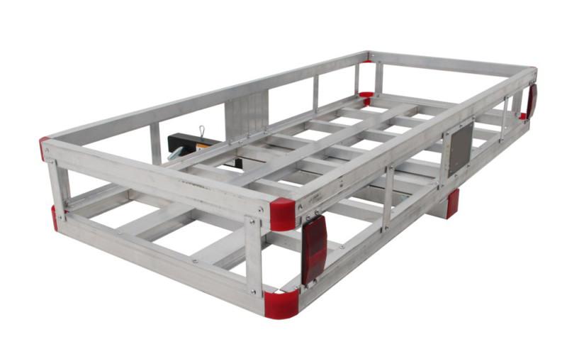 500lb capacity aluminum cargo carrier with hitch mount