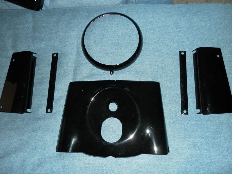 Harley davidson heritage fatboy smooth black tin set fork cover 6 pc.kit softail