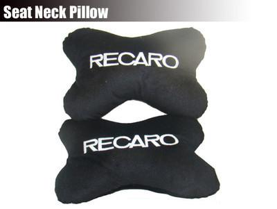 2pcs of car recaro auto car plush soft seat neck rest pillow cushion pads black