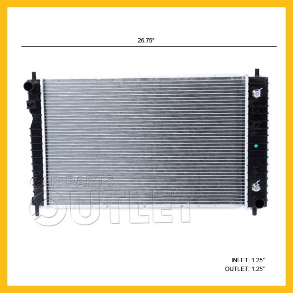 05 chevrolet equinox radiator 3.4 6cyl a/t 2005 aluminum core plastic tank w/toc