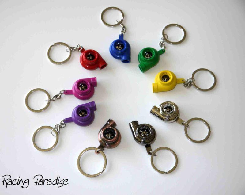 Purple spinning bearing turbo turbocharger keychain fashion keyring 9 colors