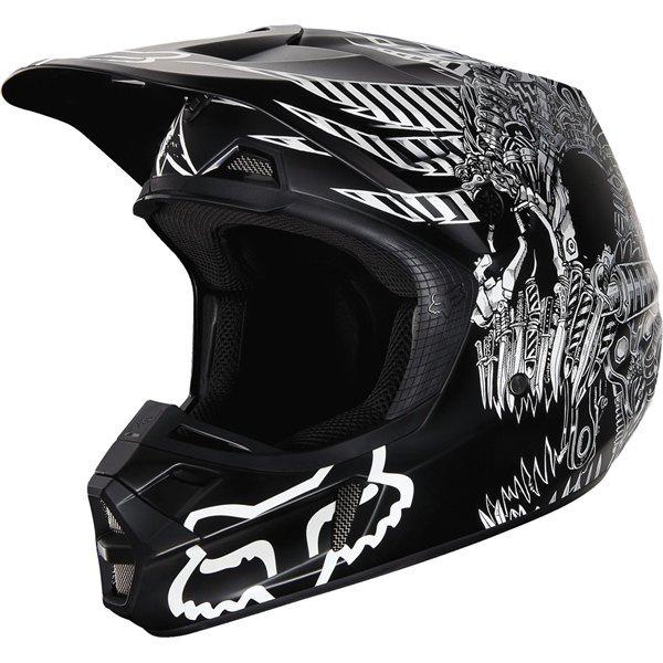 Black m fox racing v2 valkari helmet 2013 model