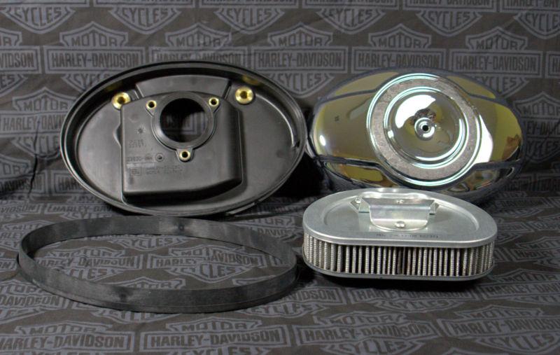 Harley davidson touring oem chrome twin cam 103 air cleaner assembly w/ filter