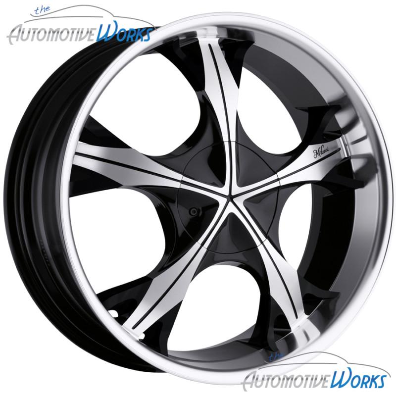 1 - 17x8 milanni tempest 5x114.3 5x4.5 5x120.65 5x4.75 +25mm machined black 17"