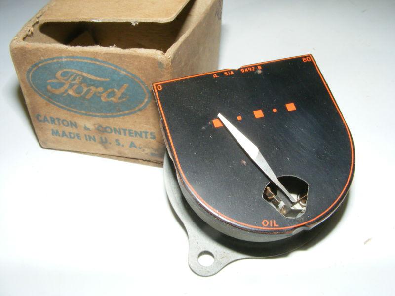 1946 47 ford passenger oil pressure gauge nos new old stock 51a-9273-b