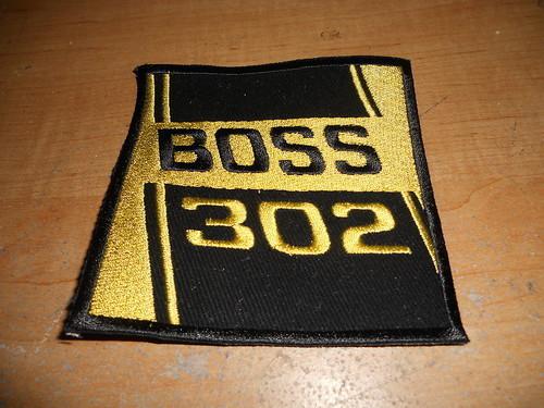 1969 1970 ford mustang boss 302 hat shirt patch 5" yellow