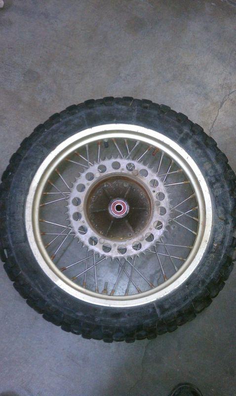 1986 husqvarna xc 250 rear rim complete assembly hub spokes rim lock