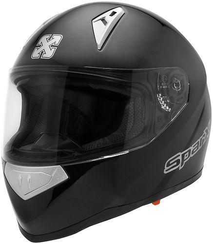 Sparx tracker matte black full-face street motorcycle helmet size large