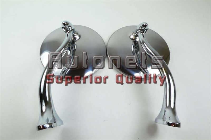 Stainless steel 4" retro hot rat rod door rear side mirrors universal fit