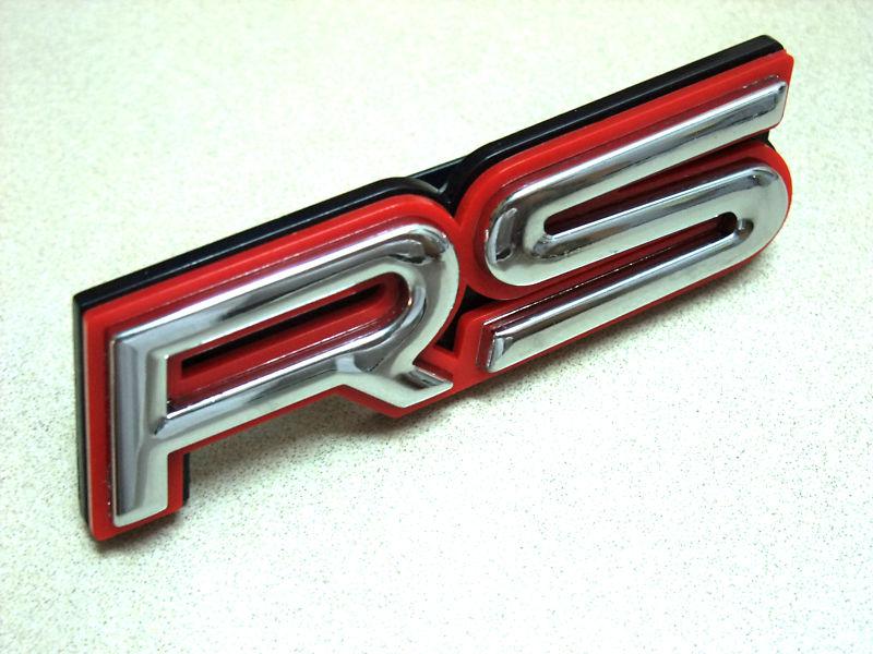 Rs chrome front grille emblem honda civic yaris grill badge 3d logo