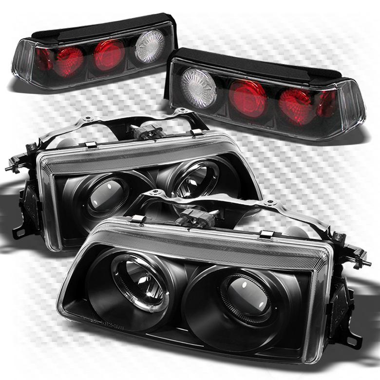 90-91 civic 3dr black halo projector headlights + altezza style tail lights set