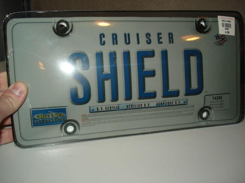 Cruiser license plate bubble shield