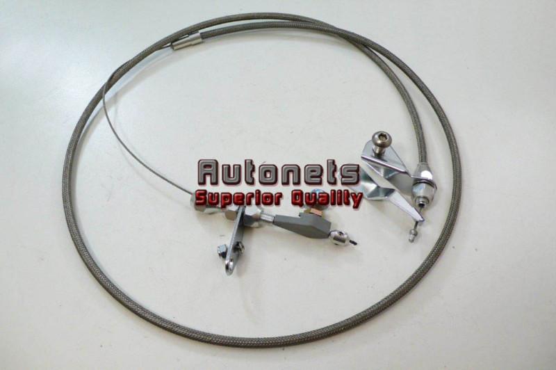 Braided stainless steel ford c4 c-4 flexible kickdown cable kit hot rat rod