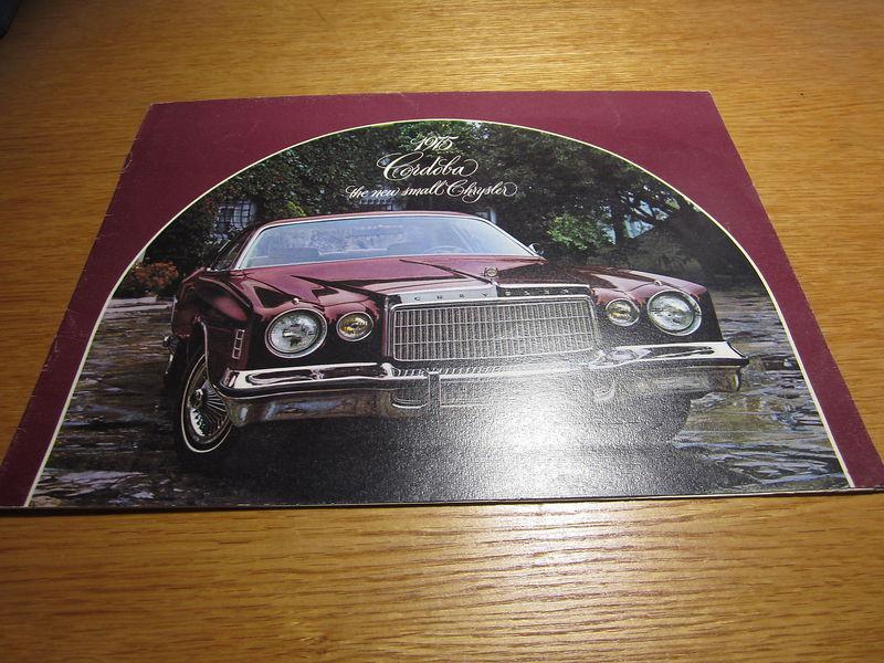 1975 chrysler cordoba promo brochure, options, colors, etc.