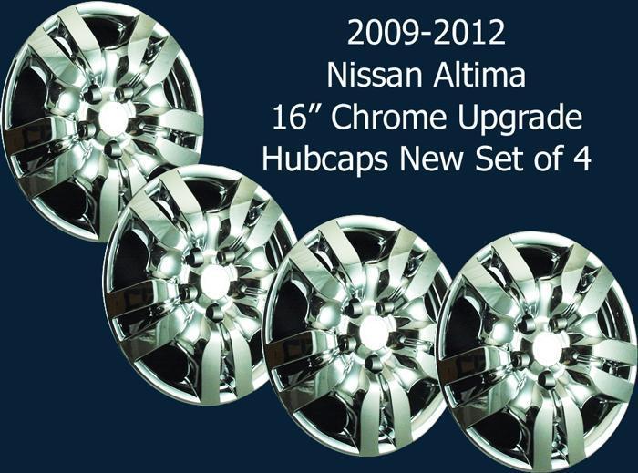 2007-2012 nissan altima 16" chrome upgrade bolt on hubcaps new set/4 455-16c