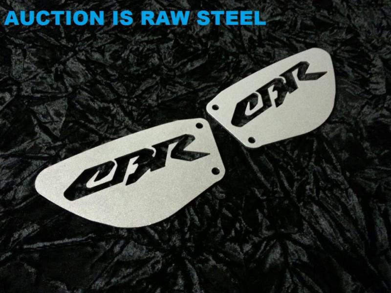 250r custom raw steel 2001-2006 honda cbr f4 logo heel guards 