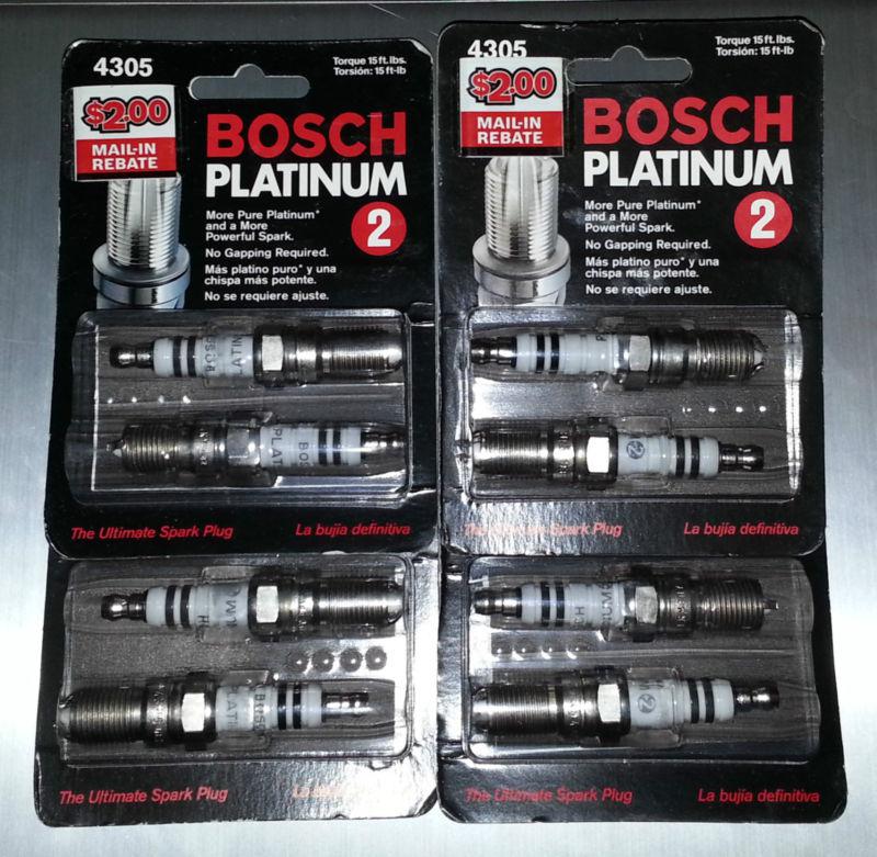 8 - bosch platinum 2 spark plug part # 4305 - brand new in package