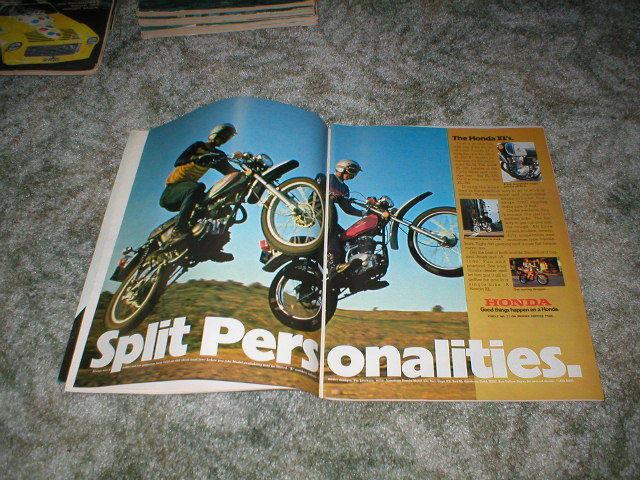 1974 honda xl-250  xl-125  motosport trail cycle dirt bike original  ad