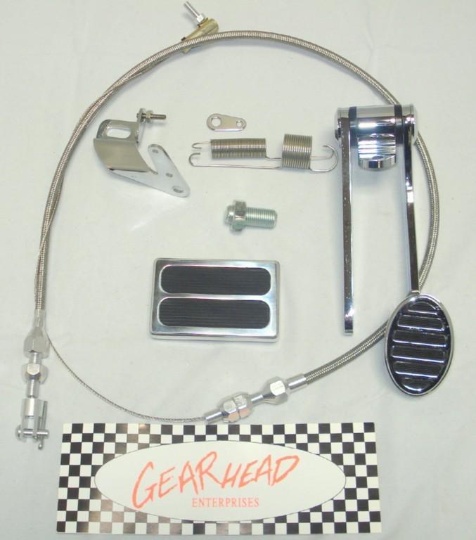 Ford chevy street rod gas pedal - brake pad - cable kit