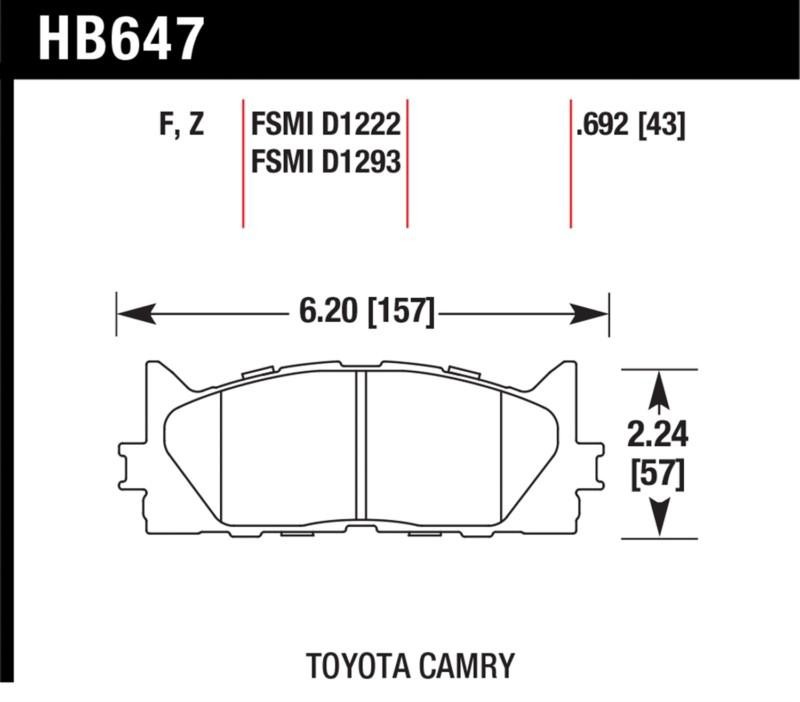 Hawk performance hb647f.692 disc brake pad