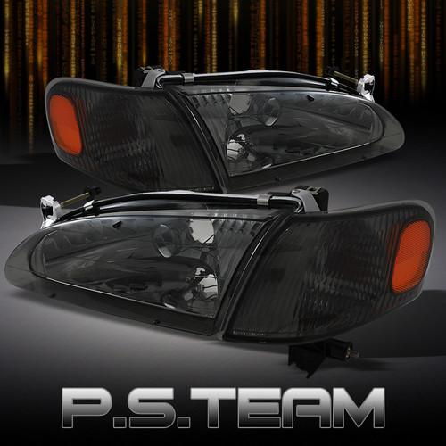 Jdm smoked 98-00 corolla headlights +corner signal lamps lights 4pcs left+right