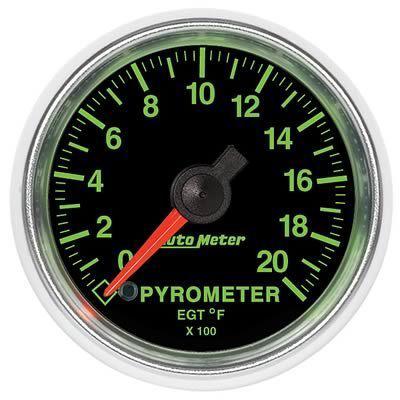 Autometer gs electrical egt/pyrometer gauge 2 1/16" dia black face 3845