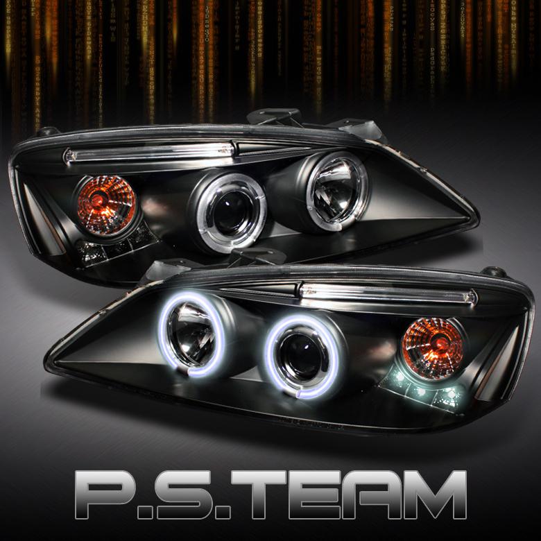 Twin ccfl halo 05-08 pontiac g6 gtp gxp black projector led headlights lamps